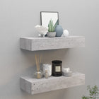 Wandschappen 2 st met lade 60x23,5x10 cm MDF betongrijs