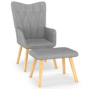 Relaxstoel met voetenbank stof lichtgrijs 61,5x69x95,5 cm