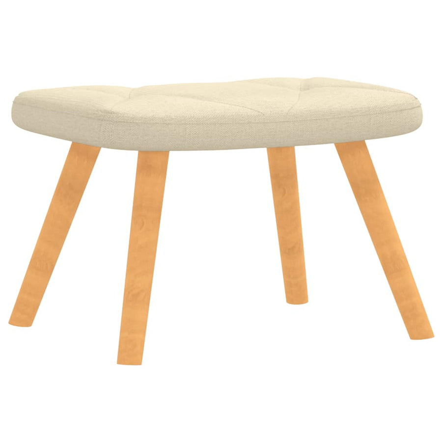 Relaxstoel Met Voetenbank Stof Kleurig 1 Crème
