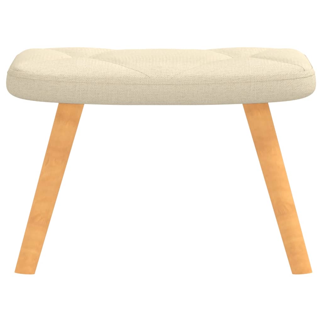 Relaxstoel Met Voetenbank Stof Kleurig 1 Crème