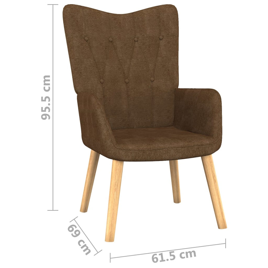 Relaxstoel Met Voetenbank Stof Bruin Met voetensteun