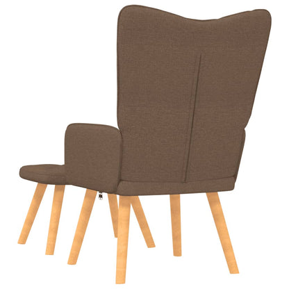 Relaxstoel Met Voetenbank Stof Bruin Met voetensteun