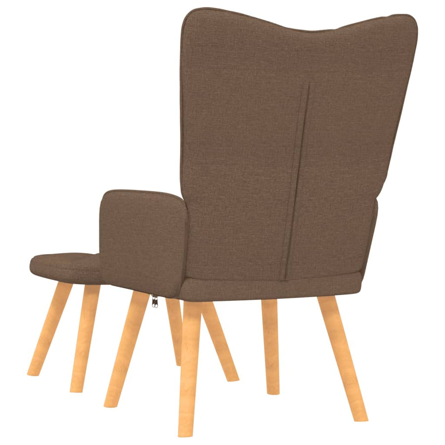 Relaxstoel Met Voetenbank Stof Bruin Met voetensteun
