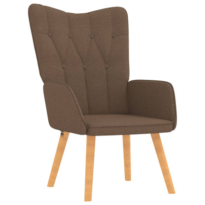 Relaxstoel Met Voetenbank Stof Bruin Met voetensteun