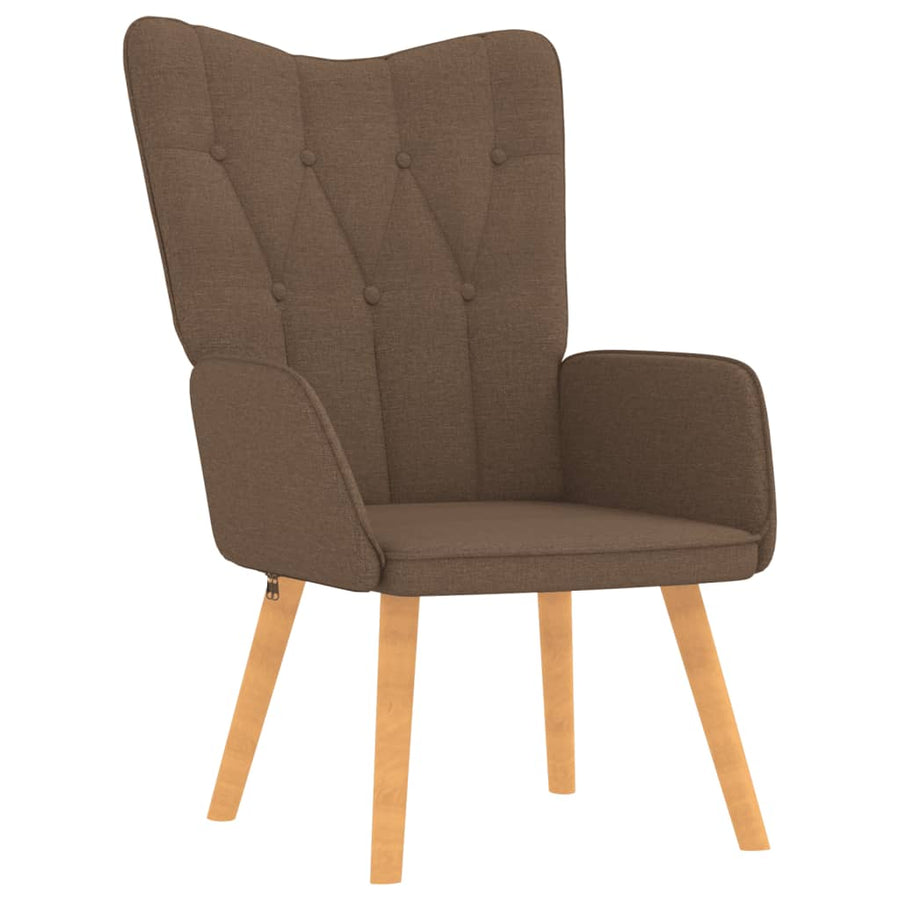 Relaxstoel Met Voetenbank Stof Bruin Met voetensteun