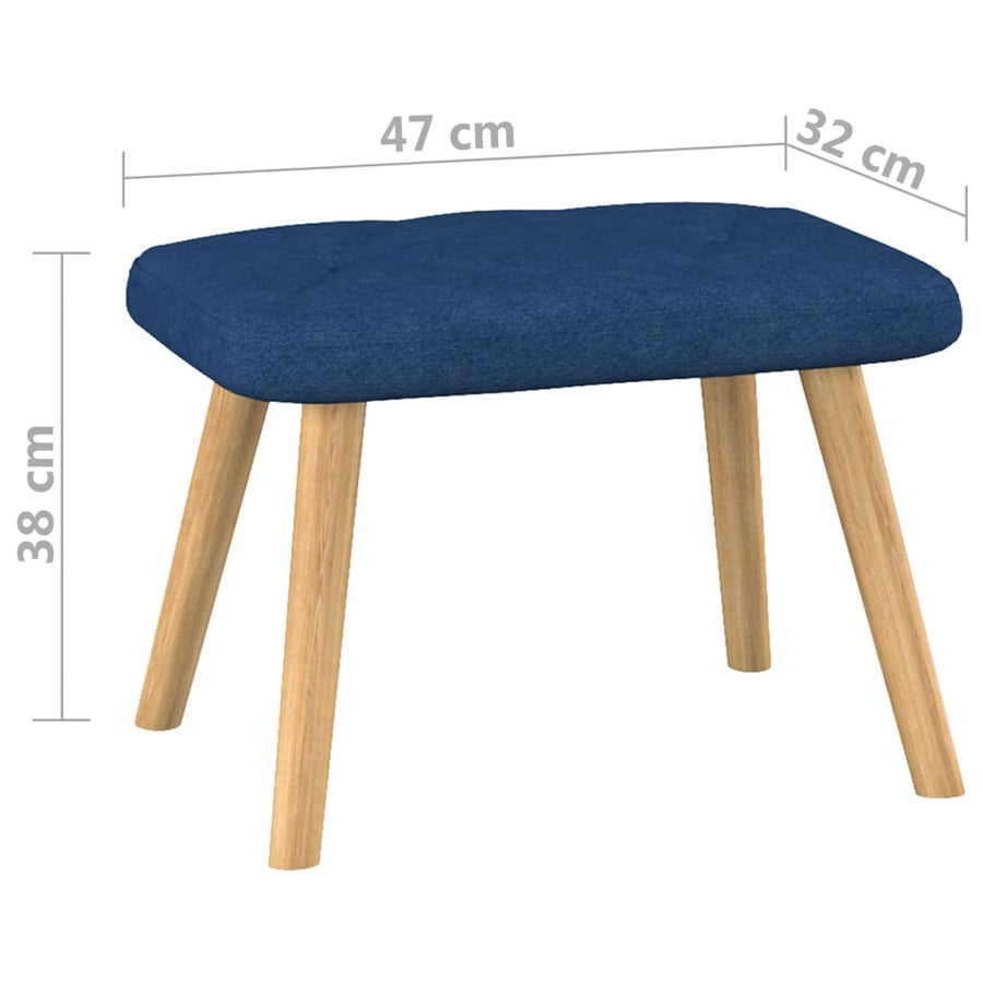 Relaxstoel met voetenbank stof blauw 1 Blauw