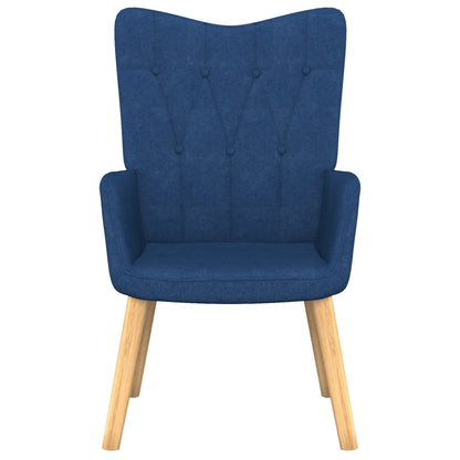 Relaxstoel met voetenbank stof blauw 1 Blauw