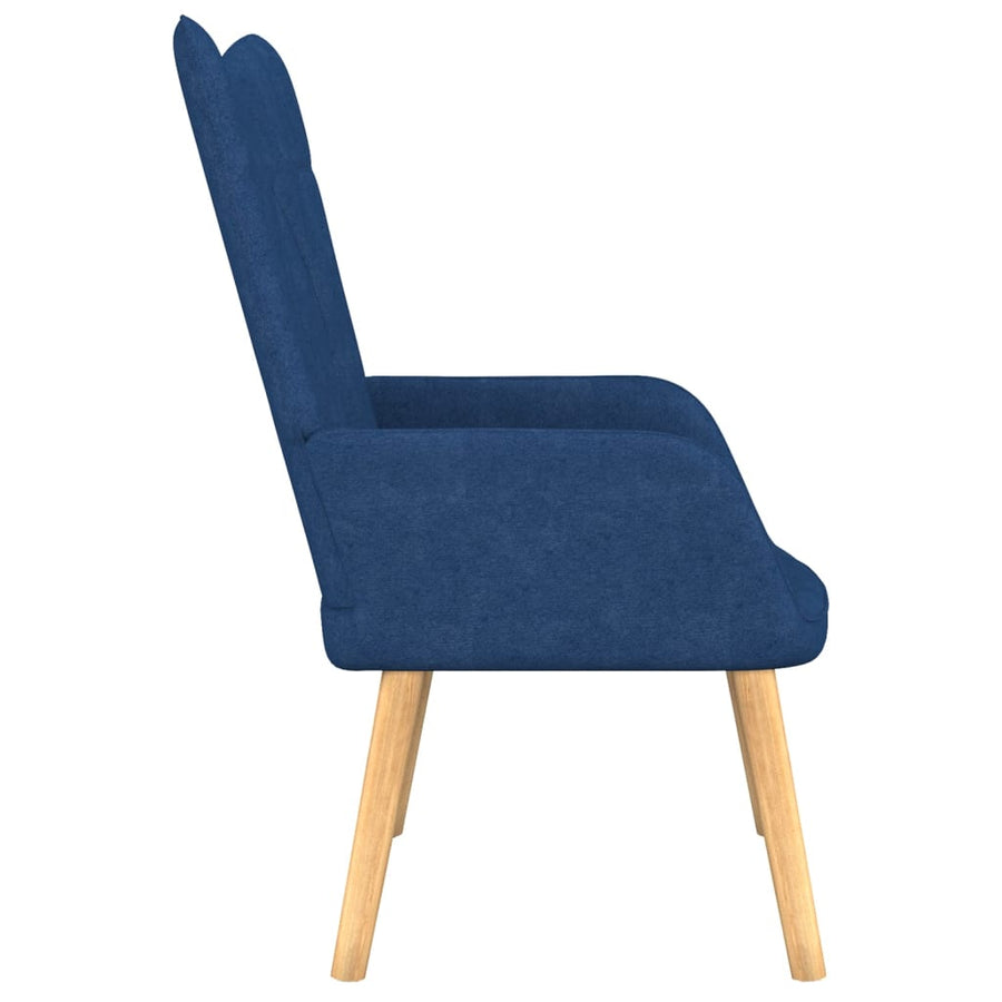 Relaxstoel met voetenbank stof blauw 1 Blauw