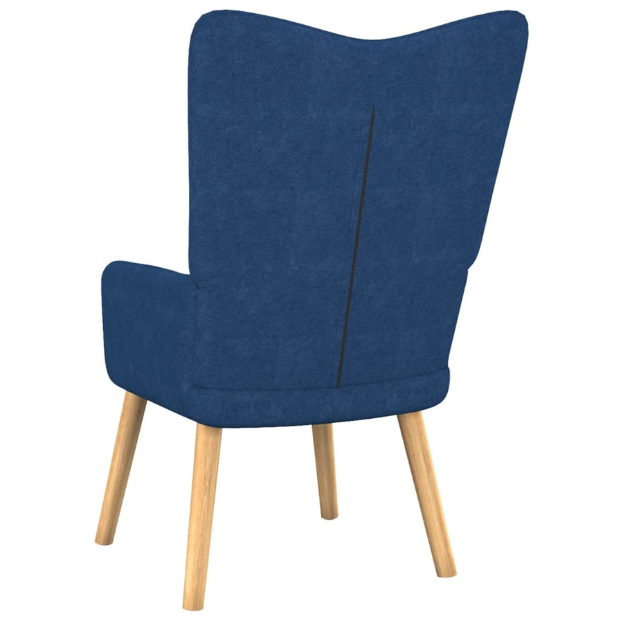 Relaxstoel met voetenbank stof blauw 1 Blauw