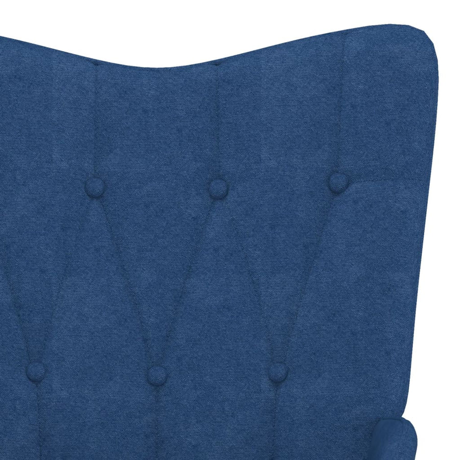 Relaxstoel met voetenbank stof blauw 1 Blauw
