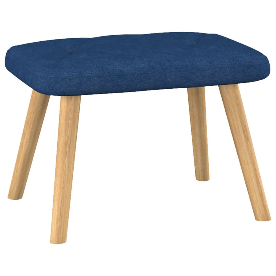 Relaxstoel met voetenbank stof blauw 1 Blauw