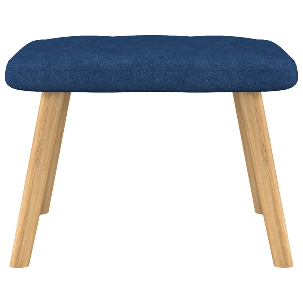 Relaxstoel met voetenbank stof blauw 1 Blauw
