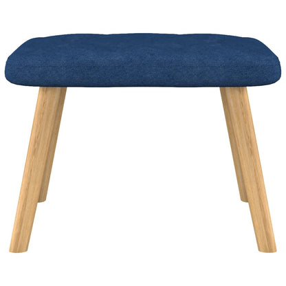 Relaxstoel met voetenbank stof blauw 1 Blauw