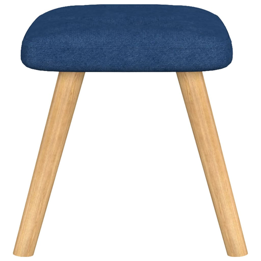 Relaxstoel met voetenbank stof blauw 1 Blauw