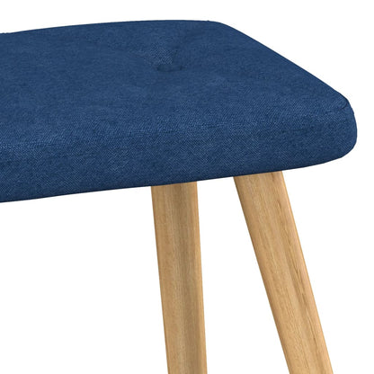 Relaxstoel met voetenbank stof blauw 1 Blauw