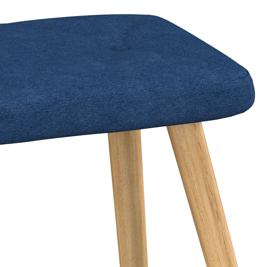 Relaxstoel met voetenbank stof blauw 1 Blauw