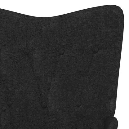 Relaxstoel met voetenbank stof zwart Zwart Met voetensteun