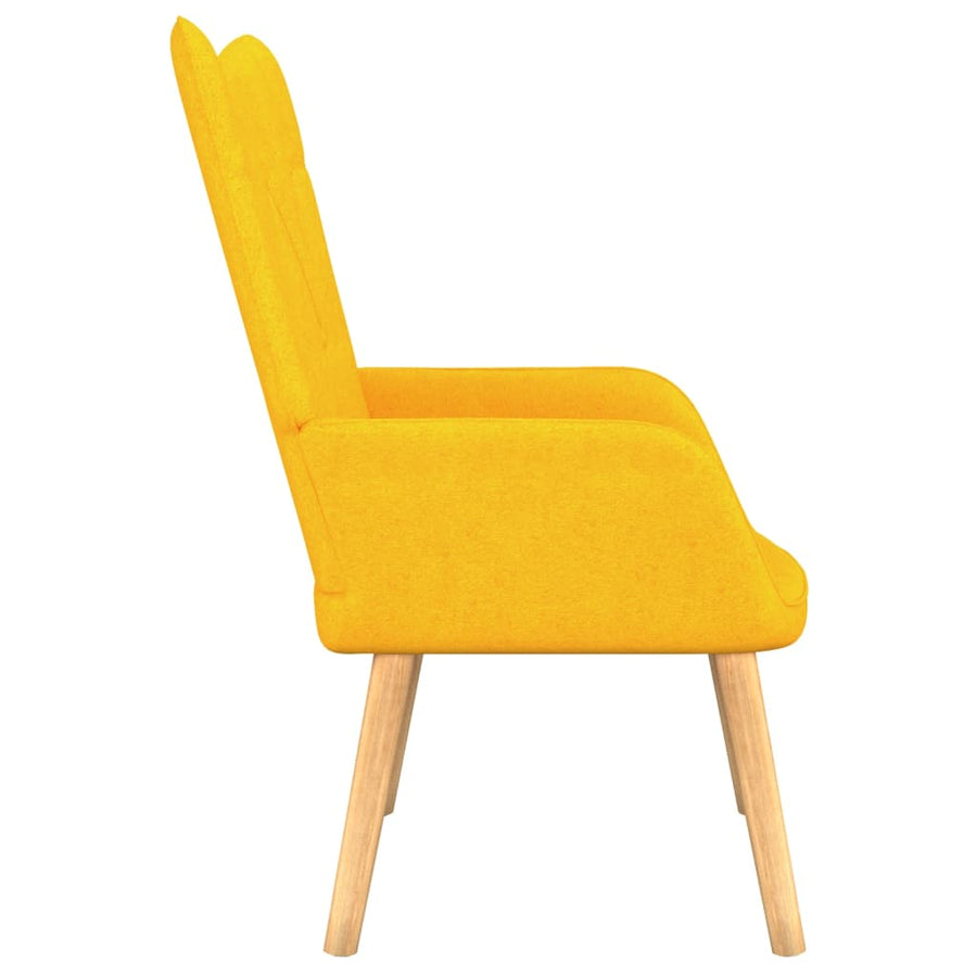 Relaxstoel met voetenbank stof mosterdgeel Mosterdgeel Met voetensteun
