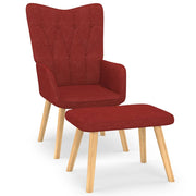 Relaxstoel met voetenbank stof wijnrood 61,5x69x95,5 cm