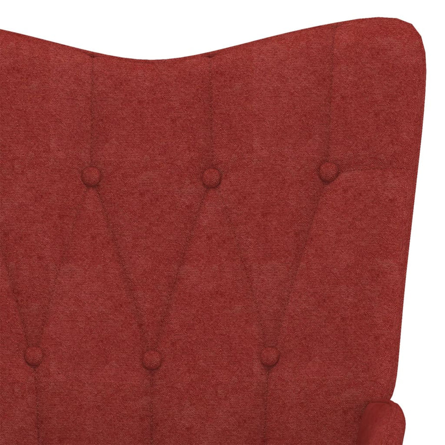 Relaxstoel Met Voetenbank Stof Wijnrood Met voetensteun