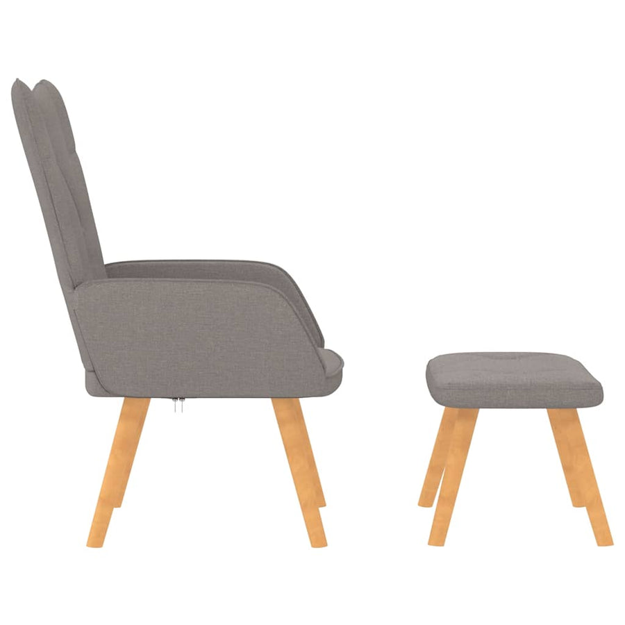 Relaxstoel met voetenbank stof taupe