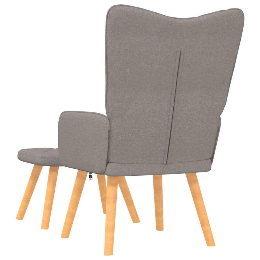 Relaxstoel met voetenbank stof taupe