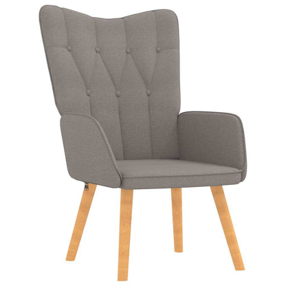 Relaxstoel met voetenbank stof taupe