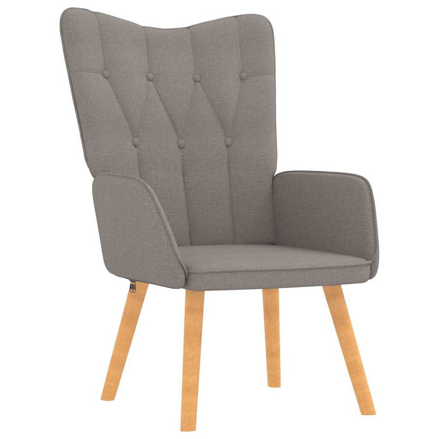 Relaxstoel met voetenbank stof taupe