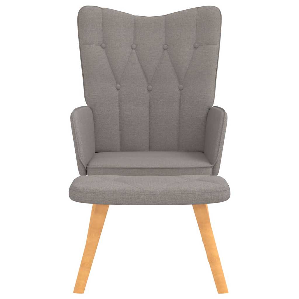 Relaxstoel met voetenbank stof taupe