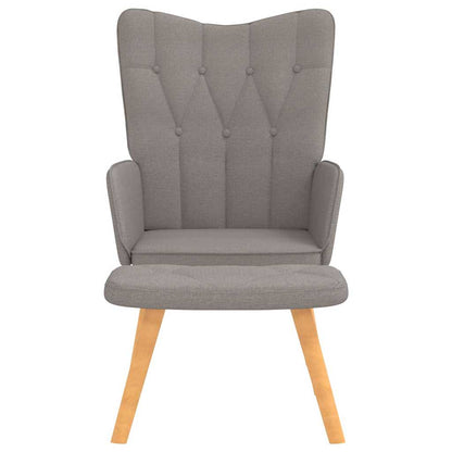 Relaxstoel met voetenbank stof taupe