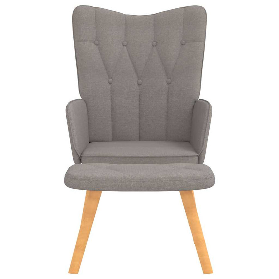 Relaxstoel met voetenbank stof taupe