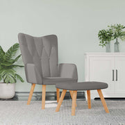 Relaxstoel met voetenbank stof taupe 61,5x69x95,5 cm