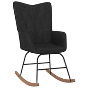 Schommelstoel stof zwart 61x78x98 cm