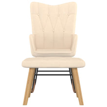 Schommelstoel Met Voetenbank Stof Kleurig Crème Met voetensteun