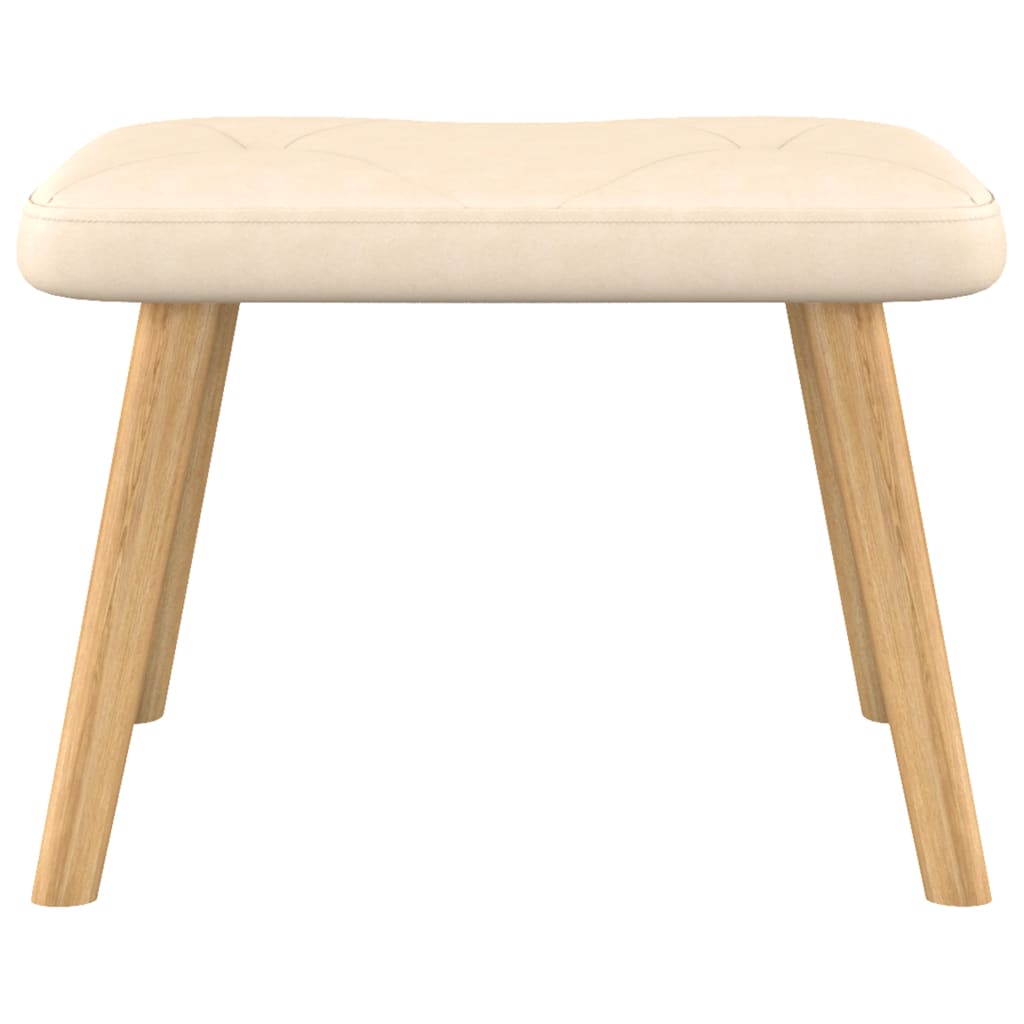 Schommelstoel Met Voetenbank Stof Kleurig Crème Met voetensteun