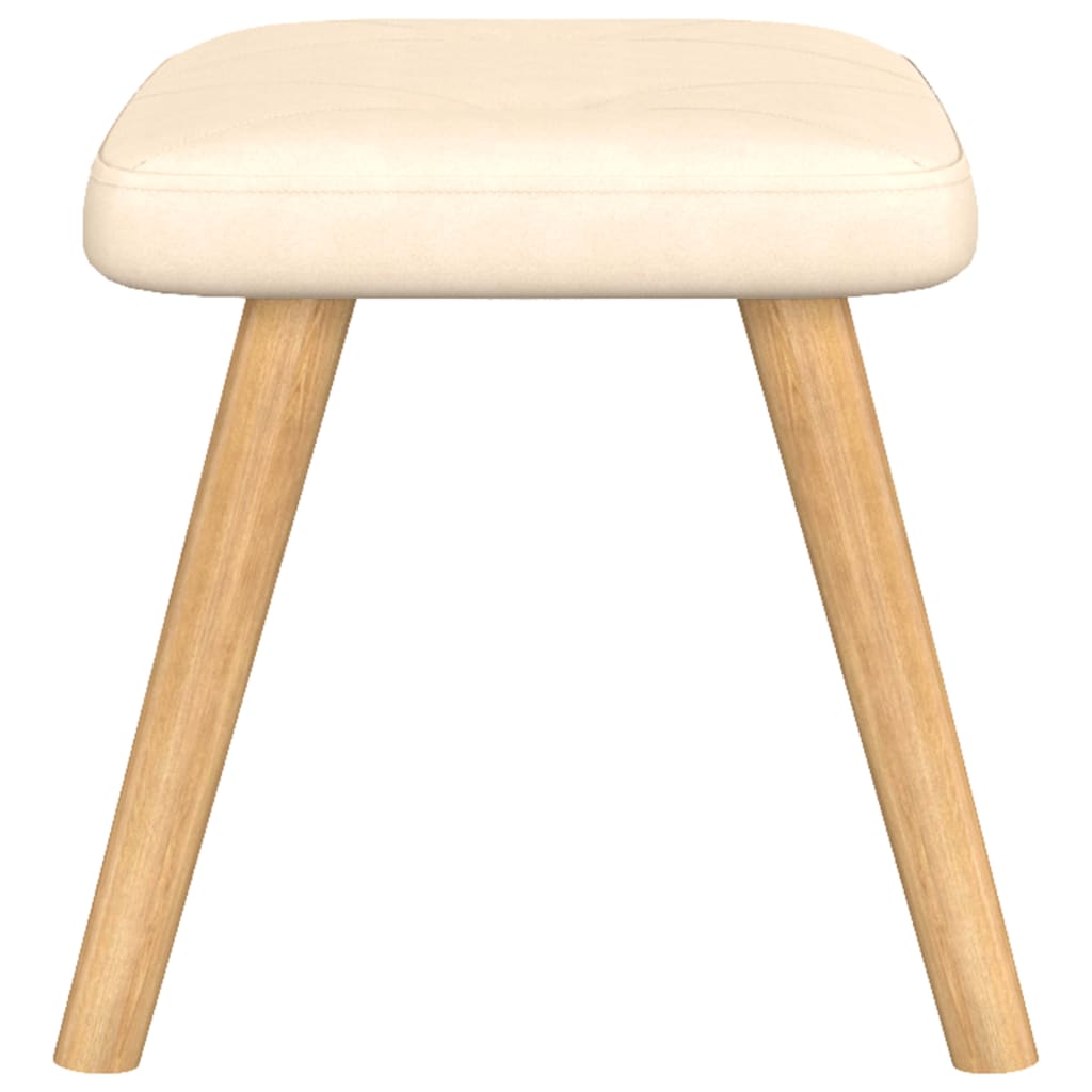 Schommelstoel Met Voetenbank Stof Kleurig Crème Met voetensteun