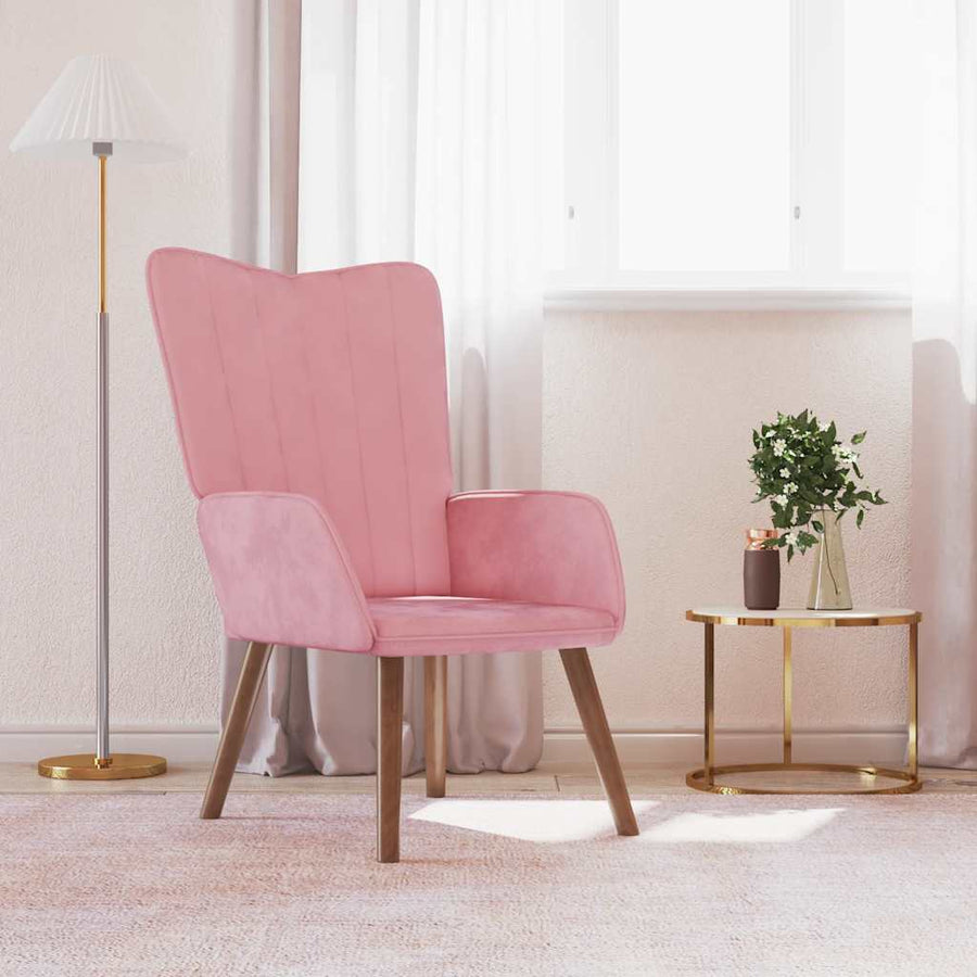 Relaxstoel Fluweel 1 Roze