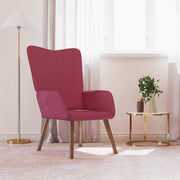 Relaxstoel fluweel wijnrood 61,5x69x95,5 cm