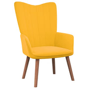 Relaxstoel fluweel mosterdgeel 61,5x69x95,5 cm