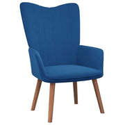 Relaxstoel fluweel blauw 61,5x69x95,5 cm
