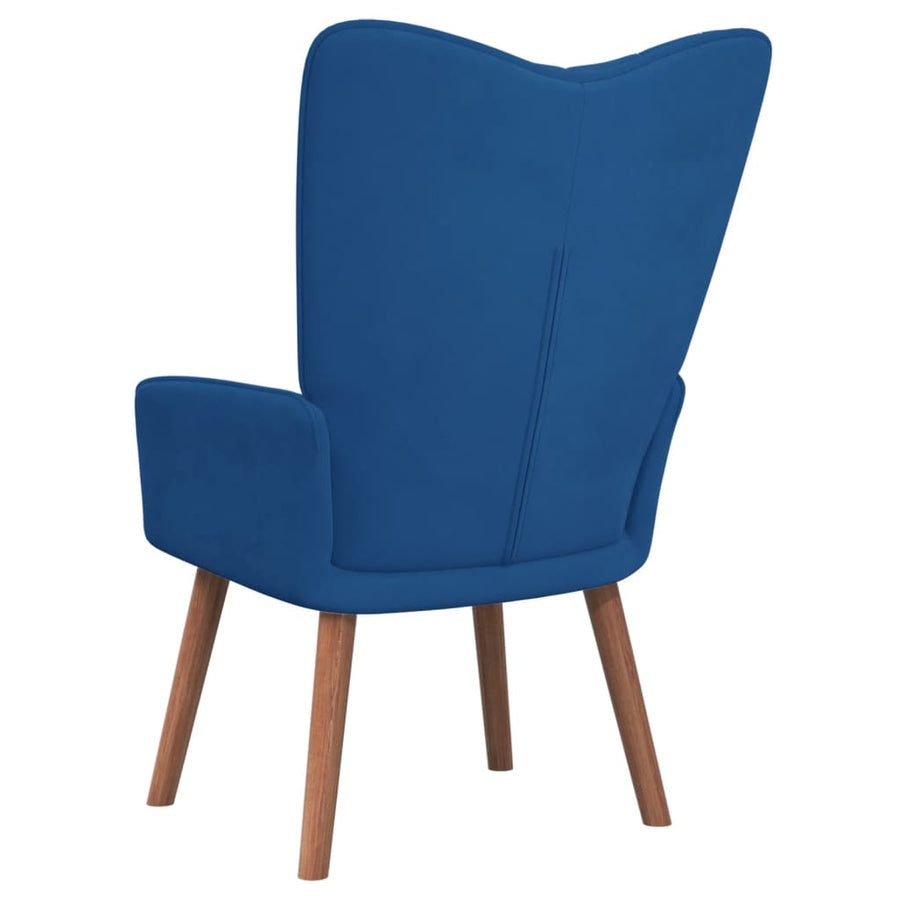 Relaxstoel Fluweel Blauw Zonder voetensteun