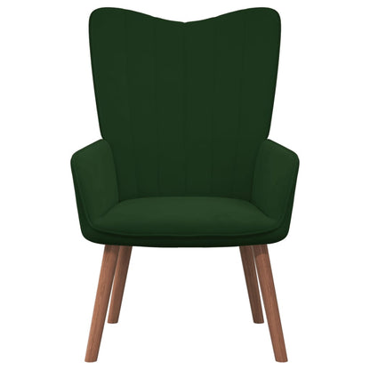 Relaxstoel Met Voetenbank Fluweel 1 Donkergroen