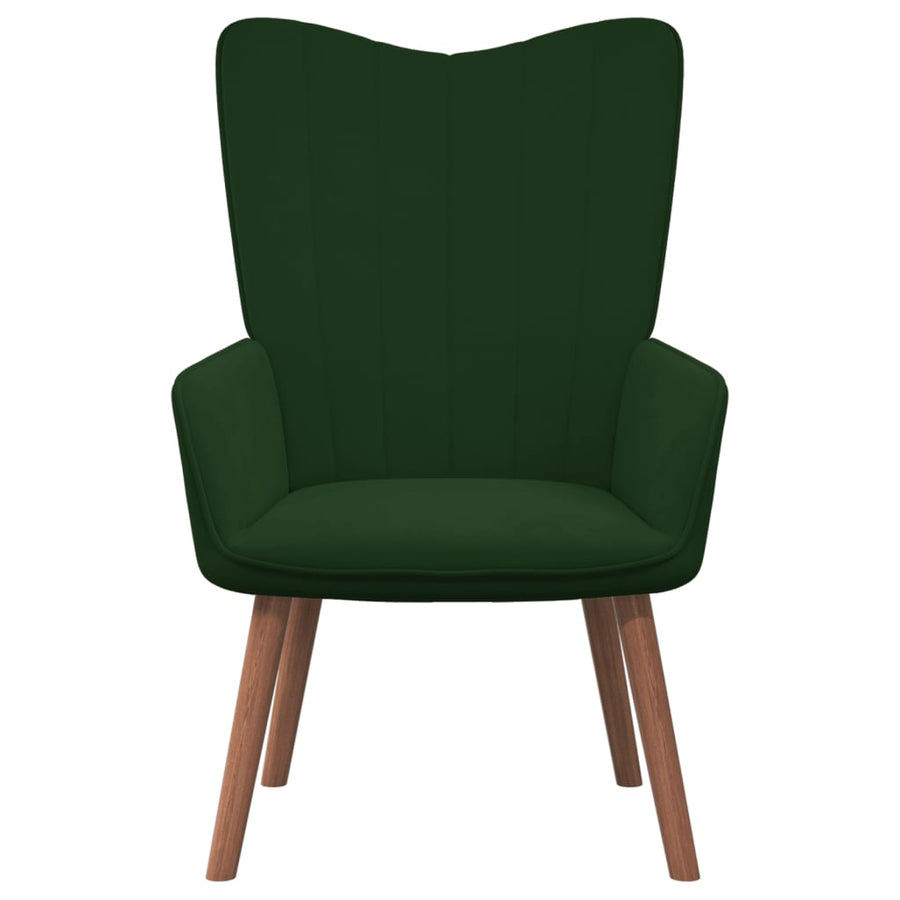 Relaxstoel Met Voetenbank Fluweel 1 Donkergroen