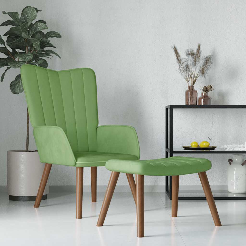 Relaxstoel Met Voetenbank Fluweel 1