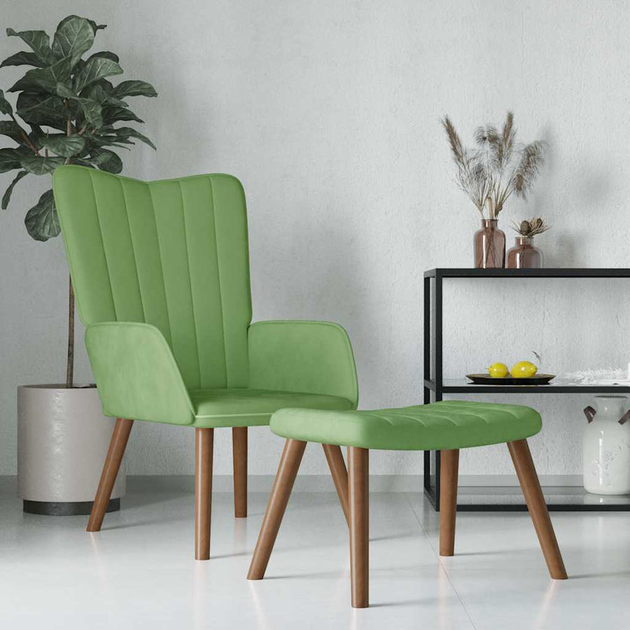Relaxstoel Met Voetenbank Fluweel 1