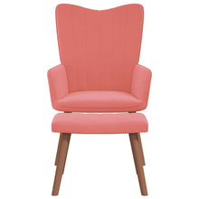 Relaxstoel Met Voetenbank Fluweel Roze Met voetensteun