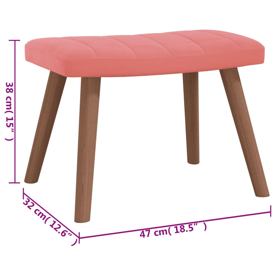 Relaxstoel Met Voetenbank Fluweel Roze Met voetensteun