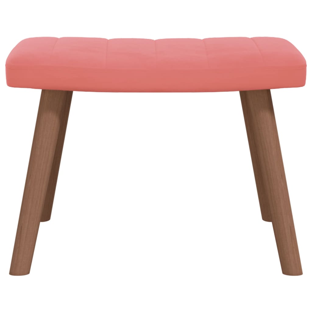 Relaxstoel Met Voetenbank Fluweel Roze Met voetensteun