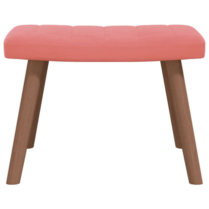 Relaxstoel Met Voetenbank Fluweel Roze Met voetensteun