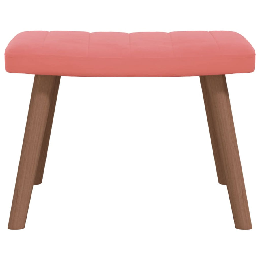 Relaxstoel Met Voetenbank Fluweel Roze Met voetensteun